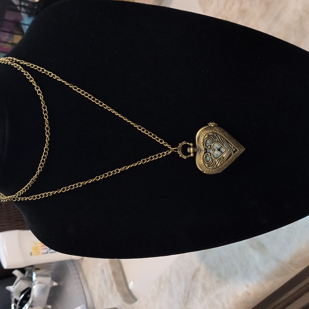 Steampunk locket necklace watch